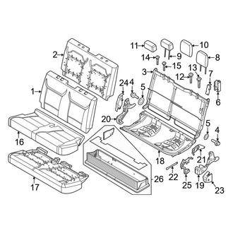 Ford OE - Seats & Tracks - Rear Seat Components (60% Drivers Side, W/O Armrest), (Crew Cab)