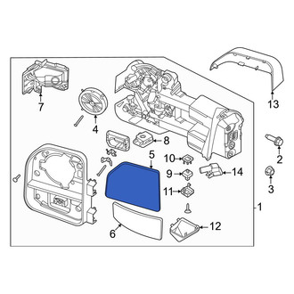 Ford OE - Front Left Upper Door Mirror Glass