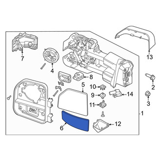 Ford OE - Front Left Lower Door Mirror Glass
