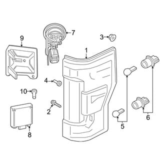 Ford OE - Rear Lamps - Tail Lamps (Halogen, With Blind Spot Monitor), (Regular Cab / Crew Cab)