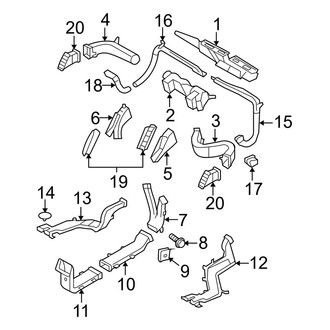 Ford OE - Instrument Panel - Ducts