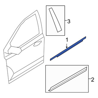 Ford OE - Front Left Door Window Belt Weatherstrip