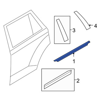 Ford OE - Rear Left Door Window Belt Weatherstrip
