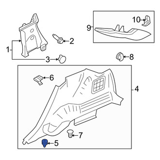 Ford OE - Left Quarter Panel Trim Panel Clip