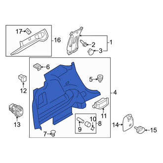 Ford OE - Rear Left Lower Interior Quarter Panel Trim Panel