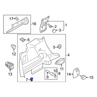 Ford OE - Left Interior Quarter Panel Trim Panel Rivet
