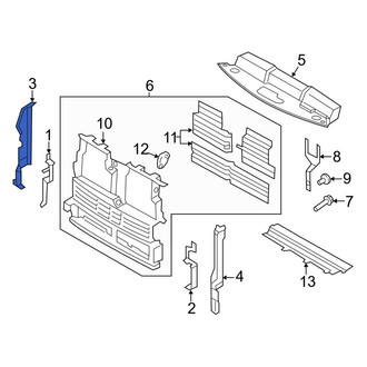 Ford OE - Front Right Radiator Support Panel Seal