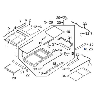 Ford OE - Center Sunroof Opening Trim Clip