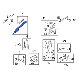 Ford OE - Right Upper Body A-Pillar Trim Panel