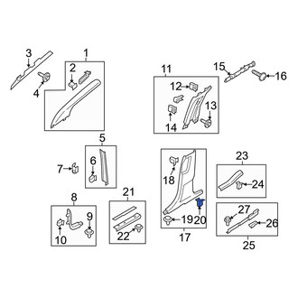 Ford OE - Lower Body B-Pillar Trim Panel Clip