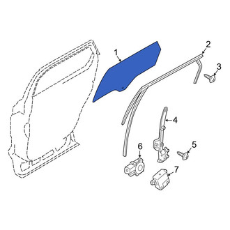 Ford OE - Rear Right Door Glass
