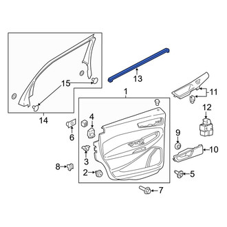 Ford OE - Rear Right Door Window Belt Weatherstrip