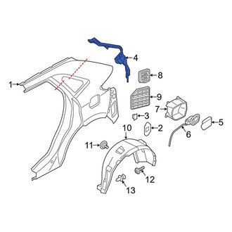 Ford OE - Rear Right Quarter Panel Gutter