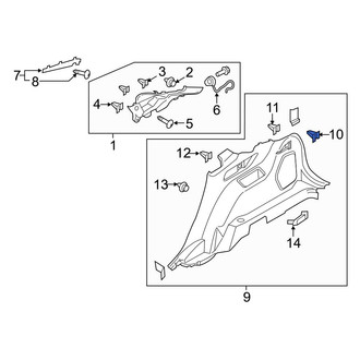 Ford OE - Left Body C-Pillar Trim Panel Clip