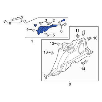 Ford OE - Rear Right Upper Interior Quarter Panel Trim Panel