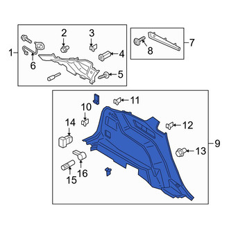Ford OE - Rear Left Lower Interior Quarter Panel Trim Panel