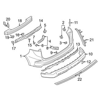 Ford OE - Rear Bumper - Bumper & Components (Bumper & Trim), (Titanium)