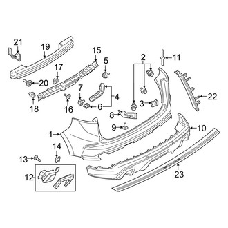 Ford OE - Rear Bumper - Bumper & Components (Bumper & Trim), (ST / ST-Line)
