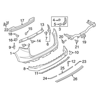 Ford OE - Rear Bumper - Bumper & Components (Bumper & Trim), (Titanium)