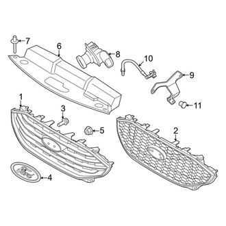 Ford OE - Front Bumper & Grille - Grille & Components (W/O LWR Body Color), (SE / SEL / Titanium)