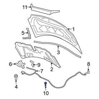 Ford OE - Front Hood Latch Striker Plate Clip
