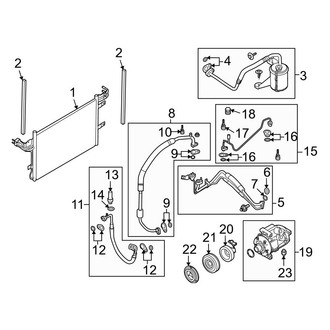 Ford OE - Air Conditioner & Heater - Condenser, Compressor & Lines