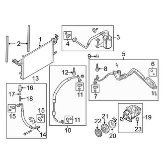 Ford OE - Air Conditioner & Heater - Condenser, Compressor & Lines (C Engine VIN Character)