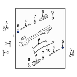 Ford OE - Inner Steering Tie Rod Nut