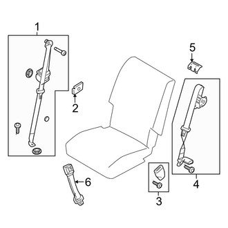 Ford OE - Restraint Systems - Rear Seat Belts (2nd Row 60/40 Seat, W/O Inflatable Belts)