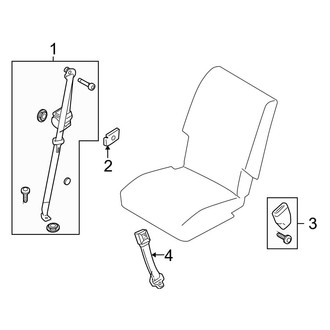 Ford OE - Restraint Systems - Rear Seat Belts (2nd Row Bucket Seat, W/O Inflatable Belts)