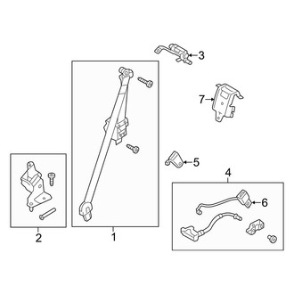 Ford OE - Restraint Systems - Rear Seat Belts (2nd Row Bucket Seat, With Inflatable Belts)