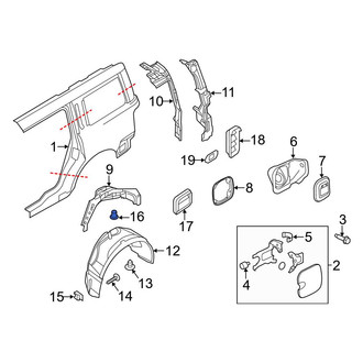 Ford OE - Quarter Panel Splash Shield Grommet