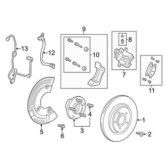 Ford OE - Rear Suspension - Brake Components (FWD)