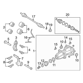 Ford OE - Rear Suspension - Axle Components (To 11/30/2012), (AWD 8 Engine VIN Character)