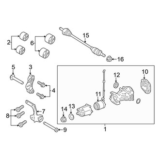 Ford OE - Rear Suspension - Axle Components (To 11/30/12), (AWD T Engine VIN Character)