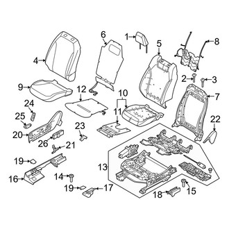 Ford OE - Seats & Tracks - Passenger Seat Components (8-Way Seat), (GT / Premium)