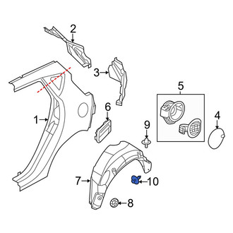 Ford OE - Right Quarter Panel Splash Shield Rivet
