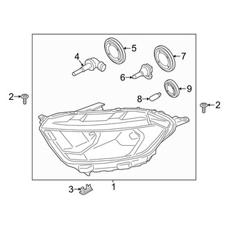 Ford OE - Front Lamps - Headlamp Components (W/O LED Surround)