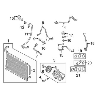 Ford OE - Air Conditioner & Heater - Condenser, Compressor & Lines (1.0L)
