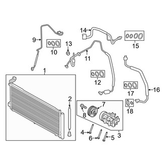 Ford OE - Air Conditioner & Heater - Condenser, Compressor & Lines (2.0L)