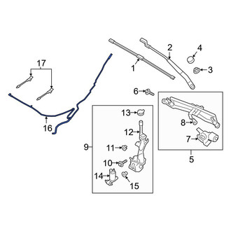Ford OE - Front Windshield Washer Hose