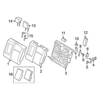 Ford OE - Seats & Tracks - Rear Seat Components (Seat Back, Left Side)
