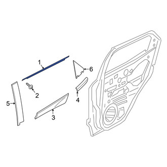 Ford OE - Center Left Door Belt Molding