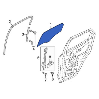 Ford OE - Center Left Door Glass