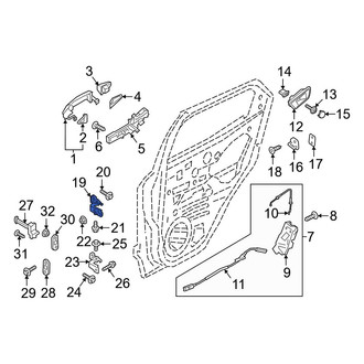 Ford OE - Rear Right Upper Door Hinge