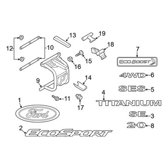 Ford OE - Back Door - Exterior Trim (With Spare Tire Carrier)
