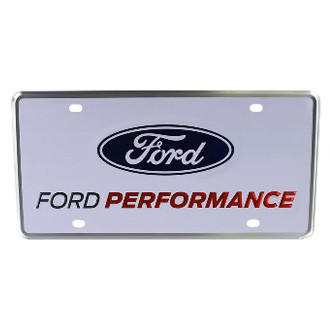 Ford Performance® - White License Plate with Ford Performance Logo