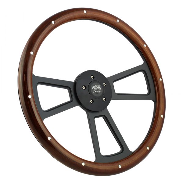 Forever Sharp® - Muscle Style Steering Wheel with Rivets and Black Spokes