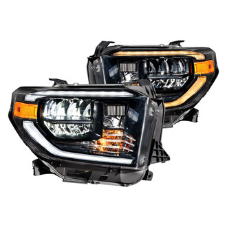 Form Lighting® - Driver and Passenger Side Black LED Headlights with Sequential DRL