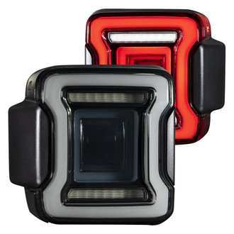 Form Lighting® - Driver and Passenger Side Black/Smoke Sequential Fiber Optic LED Tail Lights